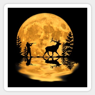 Deer hunter hunting season fast food full moon night sky Magnet